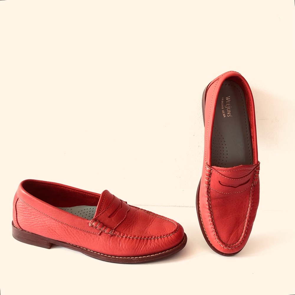 G.H. Bass & Co. Red Leather Loafers